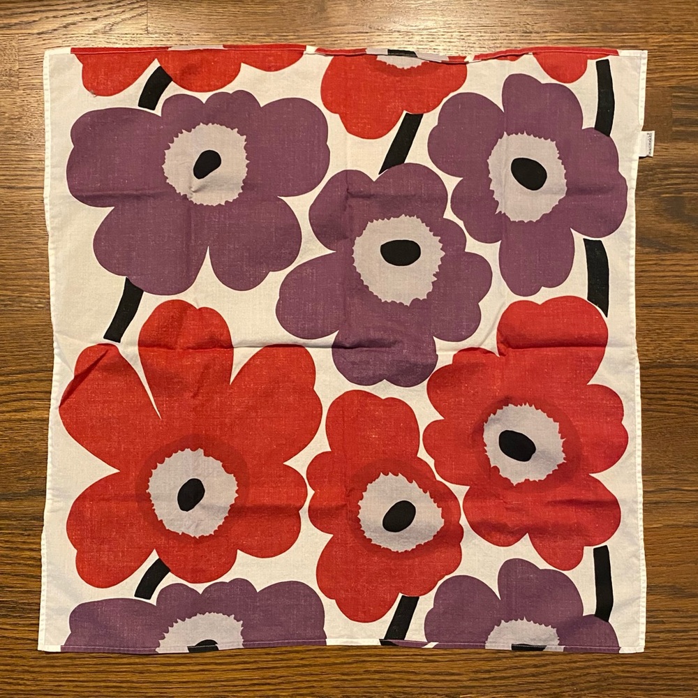Marimekko classic cotton scarf authentic bright 26” square